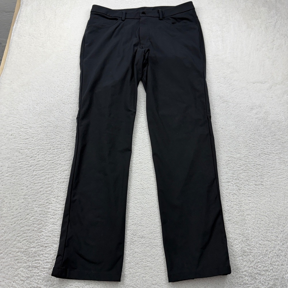 Lululemon ABC Classic-Fit Pant 34 Black Warpstreme Mens Trousers 31.5 Inseam‎